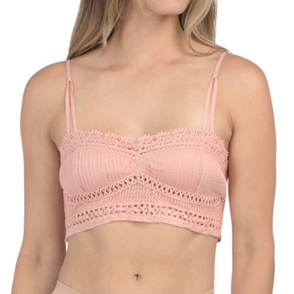Free People Tallulah Bralette Women's Large NWT Mauve Pink - Picture 2 of 6